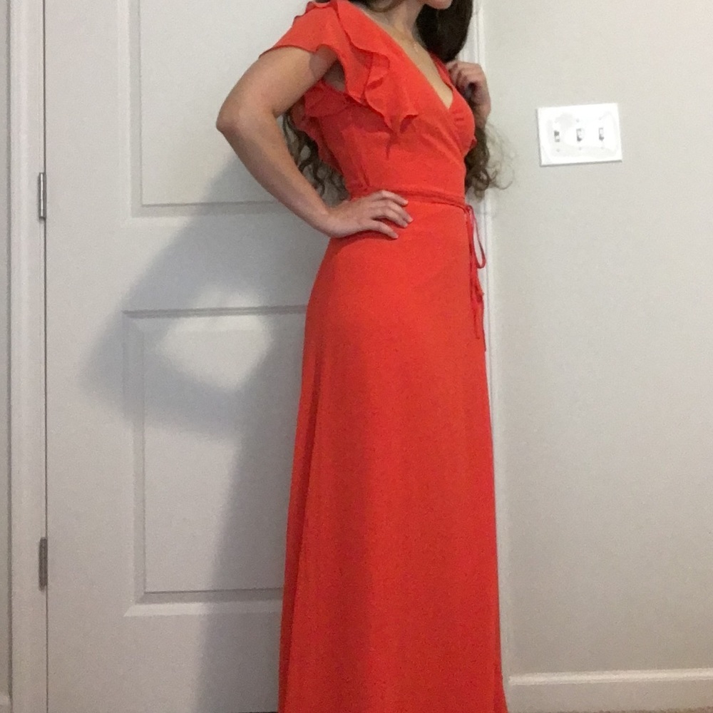 ASOS frill maxi wrap dress